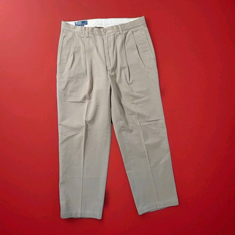 Vintage Polo Ralph Lauren Chino Pants Men's 34/27 (Tag 33/30) Beige Khaki Y2K
